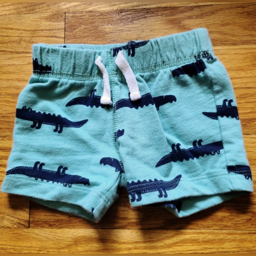 10 for $25 - Carter's Infant Boys Blue/Green Alligator Shorts